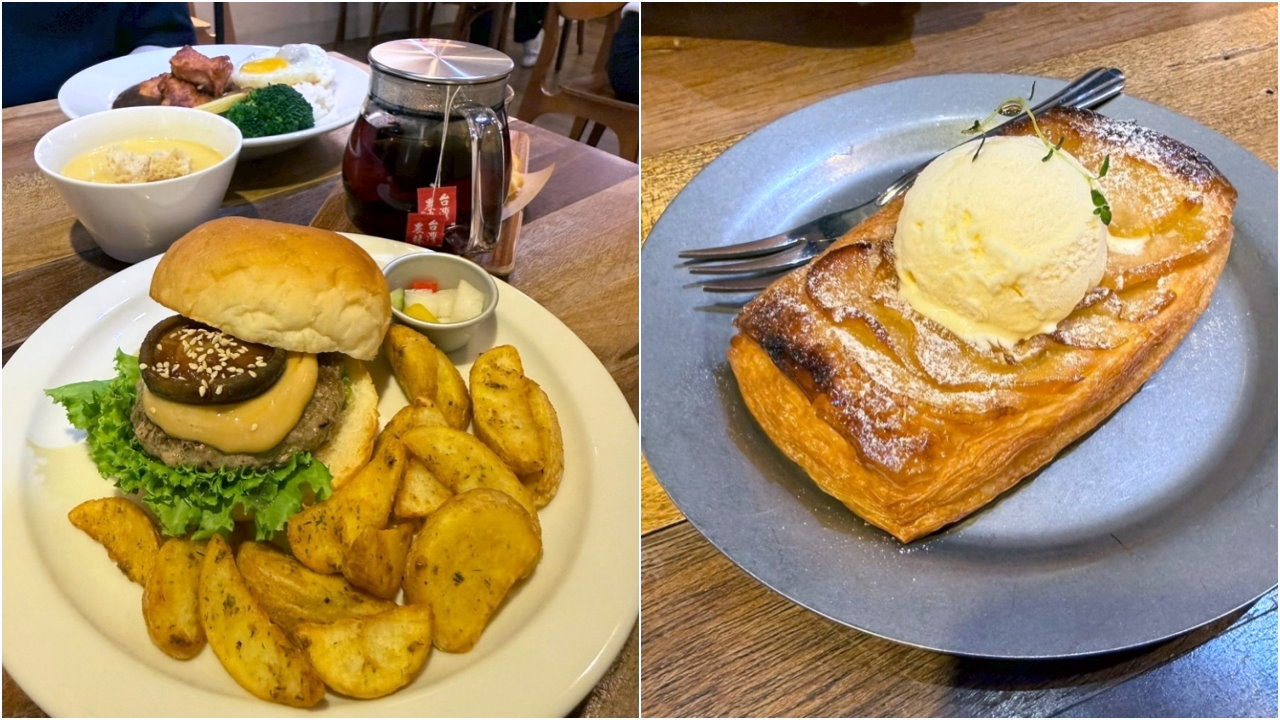 【田樂公正小巷店】台中老宅人氣早午餐，手打牛肉堡＋唐揚雞咖哩飯必吃，西區美食推薦